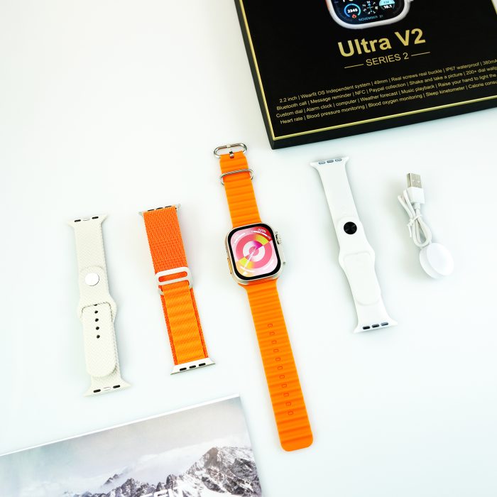 V2 Ultra 2.2' Large Screen With 4 Straps SmartWatch For Men and Women
